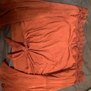 Velvet off the shoulder shirt